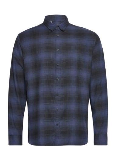 Slhslimowen-Flannel Shirt Ls Noos Selected Homme Blue