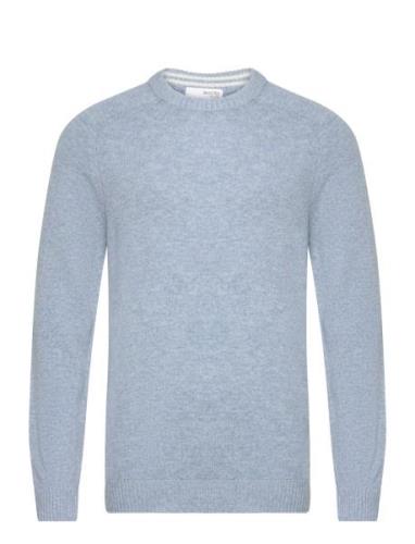 Slhnewcoban Lambs Wool Crew Neck W Noos Selected Homme Blue