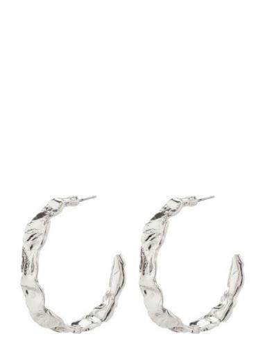Julita Recycled Semi-Hoop Earrings Silver-Plated Pilgrim Silver