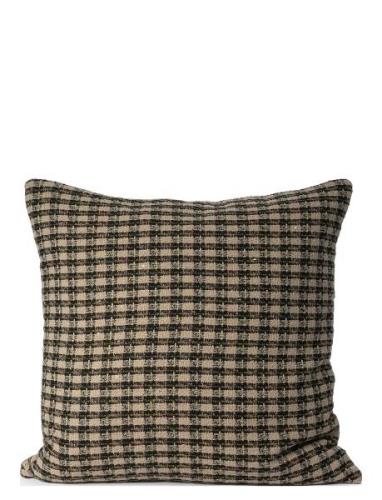 Cushion Cover Metallic Check Beige Ceannis Patterned