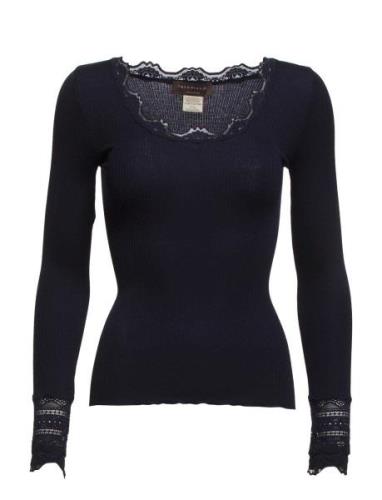 Silk T-Shirt W/ Lace Rosemunde Black