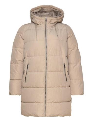 Carnewdolly Long Puffer Coat Otw ONLY Carmakoma Beige