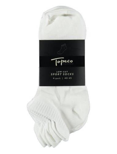 Sport Socks, Low-Cut 4-P, Black 40/45 TOPECO White