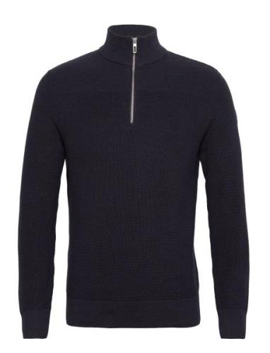 Structured Knit Troyer Tom Tailor Navy