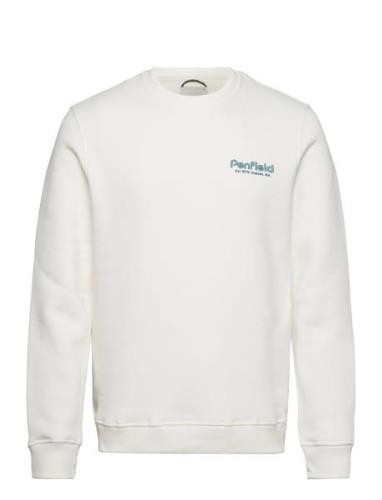 Penfield Sunset Mountain Back Graphic Crew Neck Sweat Penfield White