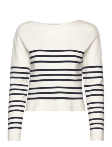 Boat-Neck Knitted Sweater Mango White