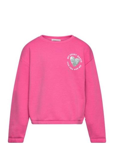 Sequin Artwork Sweatshirt Tom Tailor Pink