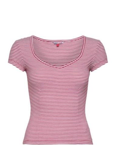 Tjw Bby Stripe Ss Top Tommy Jeans Red