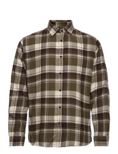 Slhregowen-Flannel Shirt Ls Check Selected Homme Khaki