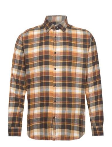 Slhregowen-Flannel Shirt Ls Check Selected Homme Orange