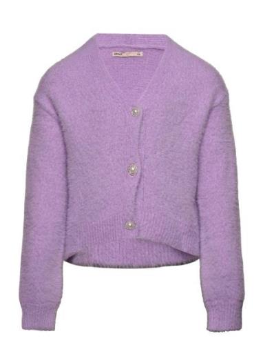 Kmgnewpiumo L/S Cardigan Cp Knt Kids Only Purple