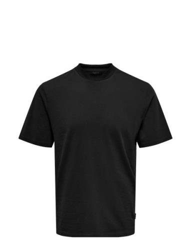 Onsotis Reg Mock Neck Tee Vd ONLY & SONS Black