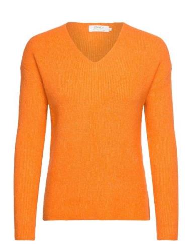 Onlcamilla V-Neck L/S Pullover Knt Noos ONLY Orange