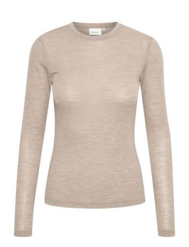 Niniagz Ls Wool Roundneck Noos Gestuz Beige