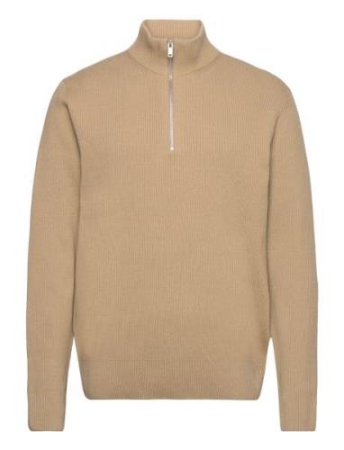 Half Zip Rib Knit Lindbergh Beige