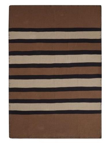 Striped Knitted Cotton Throw Lexington Home Brown