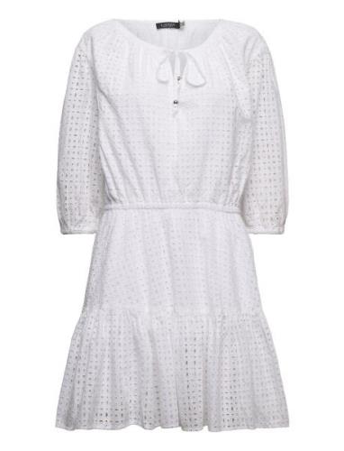 Eyelet-Embroidered Cotton Dress Lauren Ralph Lauren White