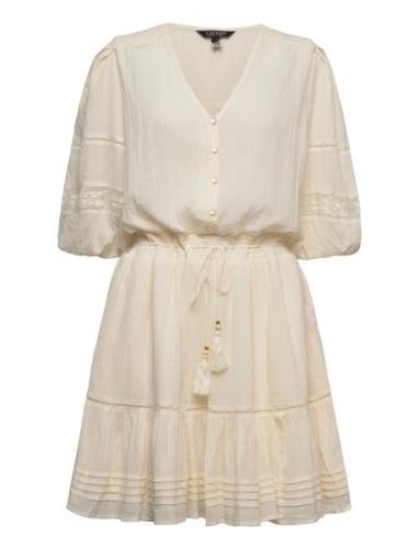 Cotton Crinkle-Dress Lauren Ralph Lauren Cream