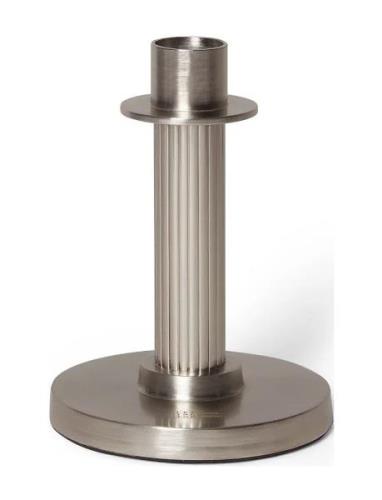 Metal Candle Holder With Striped Structure Lexington Home Silver