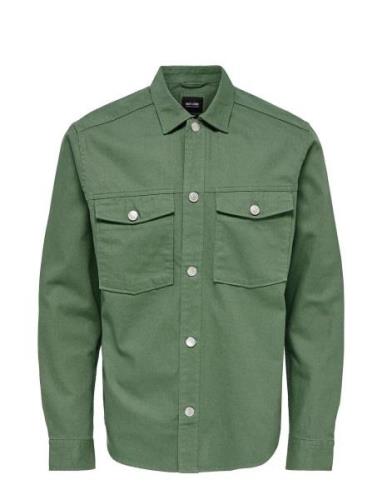 Onstron Ovr Twill Ls Shirt ONLY & SONS Green
