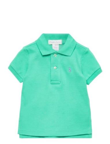 Cotton Mesh Polo Shirt Ralph Lauren Baby Green