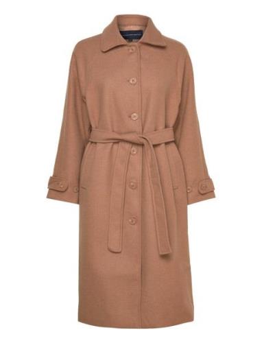 Fawn Felt Coat. French Connection Beige
