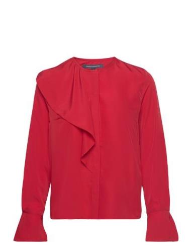 Crepe Light Asymm Frill Shirt French Connection Red