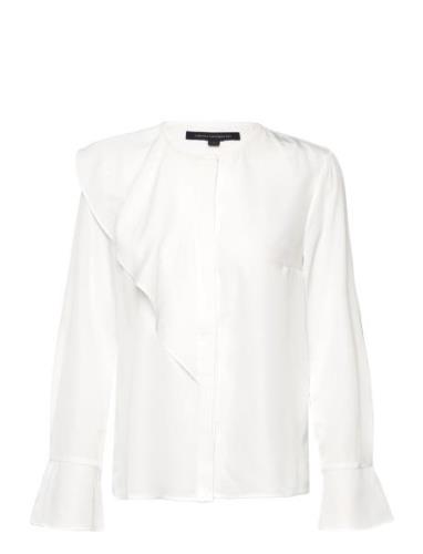 Crepe Light Asymm Frill Shirt French Connection White