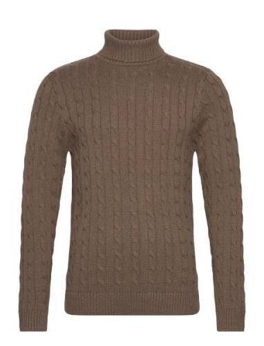 Slhryan Structure Roll Neck W Selected Homme Brown