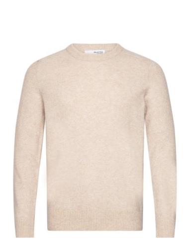 Slhrai Ls Knit Crew Neck W Selected Homme Cream