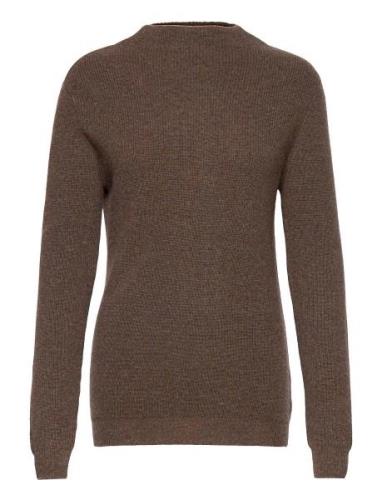 Rib Funnel Neck Sweater Davida Cashmere Brown