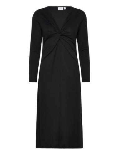 Vinayo Knot L/S Mid Calf Dress Vila Black
