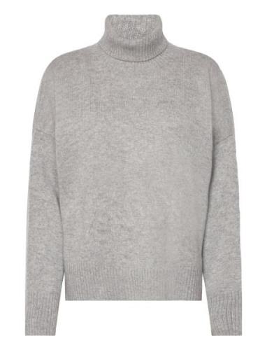 Chunky Roll Neck Sweater Davida Cashmere Grey
