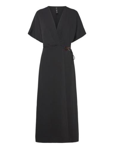 Wrap Dress With Hoop Detail Mango Black