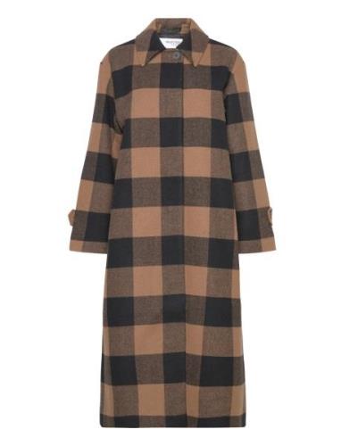 Slfevana Long Wool Coat Selected Femme Brown