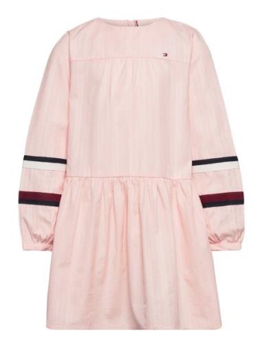 Global Stripe Tape Detail Dress Tommy Hilfiger Pink