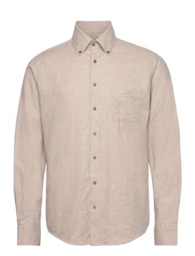 Bs Cotton Casual Modern Fit Shirt Bruun & Stengade Beige