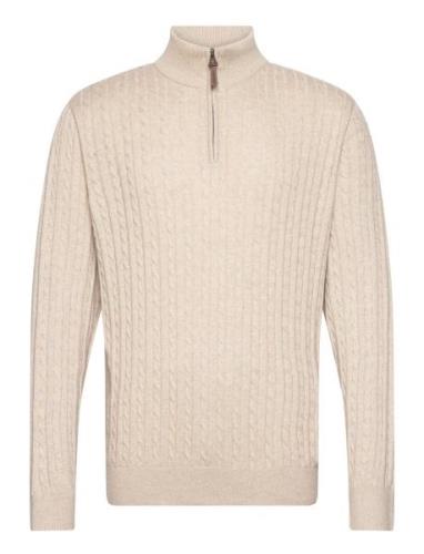 1/2 Zip Cable Knit Lindbergh Cream