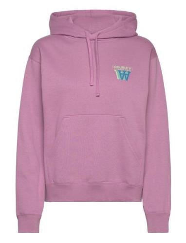 Jenn Stacked Logo Hoodie Double A By Wood Wood Purple