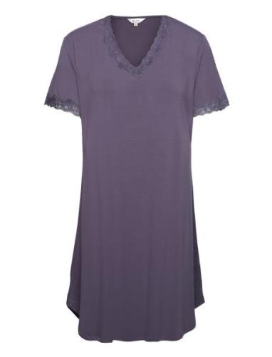 Bamboo Short Sleeve Nightdress With Lady Avenue Blue