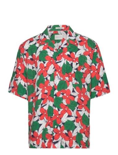 Rel Viscose Floral Print Ss Shirt GANT Green