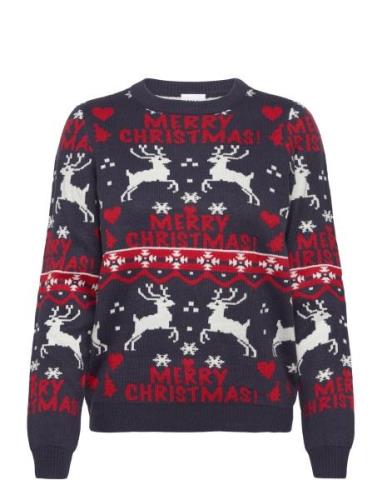 Vianna Reindeer Christmas Knit Top/Ka Vila Navy