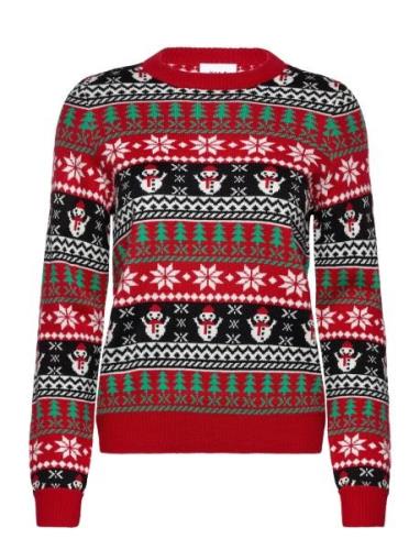 Viholy L/S Christmas Knit Top/Ka Vila Red