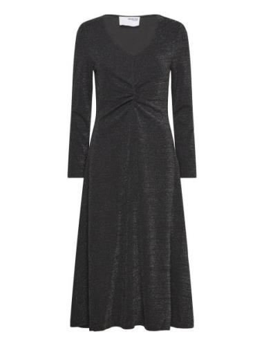 Slfrue Ls Midi Glitter Dress Selected Femme Black
