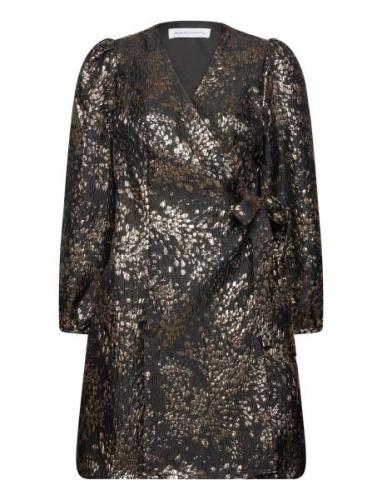 Slfpaula-Siv Golden Leo 3/4 Short Dressb Selected Femme Black