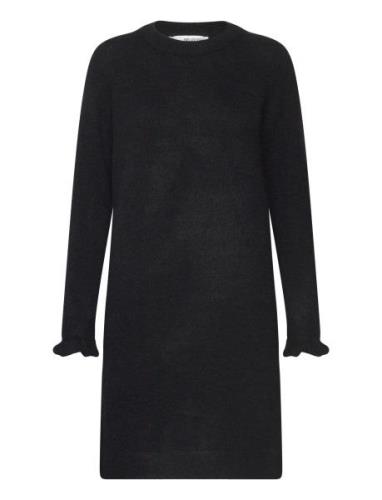 Slfsia Ras Frill Ls Knit Dress Selected Femme Black