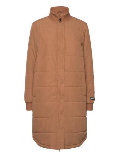 Cassidy W Long Puffer Jacket Weather Report Brown