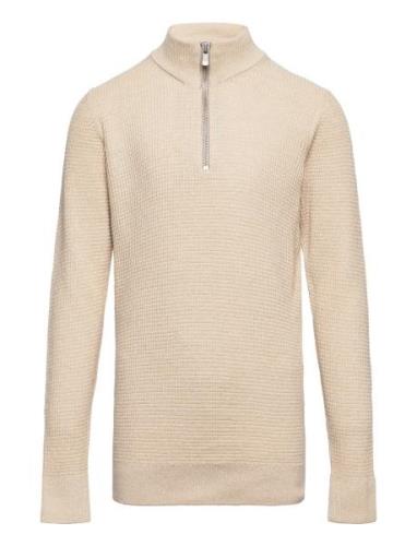 Jprblaarthur Knit Half Zip Ch Jnr Jack & J S Beige