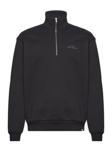 Crew Half-Zip Sweatshirt Les Deux Black