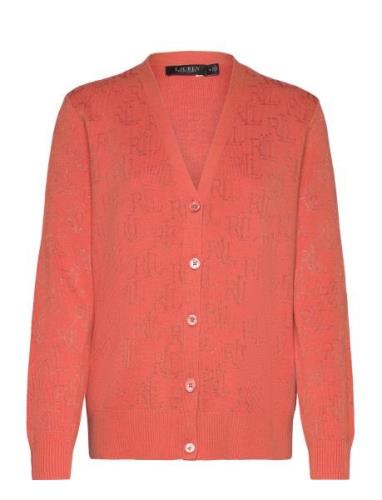 Monogram Jacquard Cardigan Lauren Ralph Lauren Orange